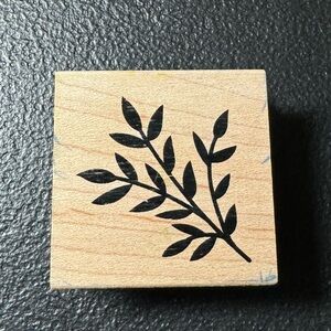 American Craft LEAVES Foliage Wood Mounted Rubber Stamp Spring Invitations Cards